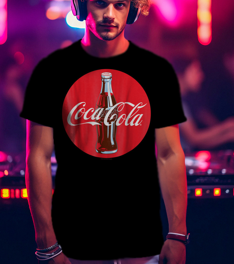 Coca Cola Classic Glass Bottle Red Circle T-Shirt