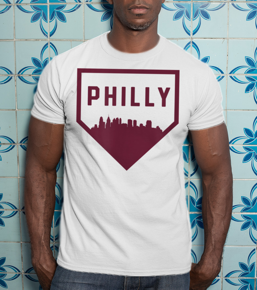 Philly Baseball Home Plate Skyline T-Shirt