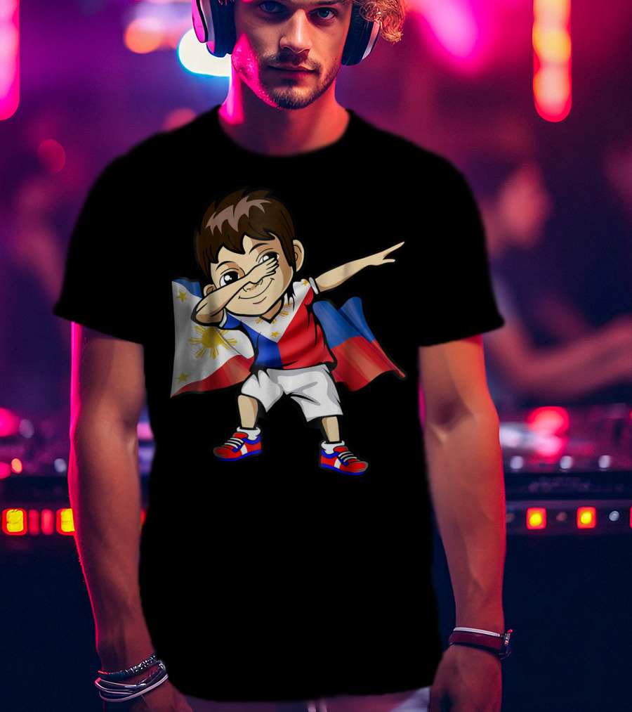 Dabbing Boy Philippine Flag Filipino Meme Jersey T-Shirt