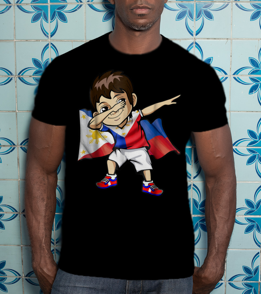 Dabbing Boy Philippine Flag Filipino Meme Jersey T-Shirt