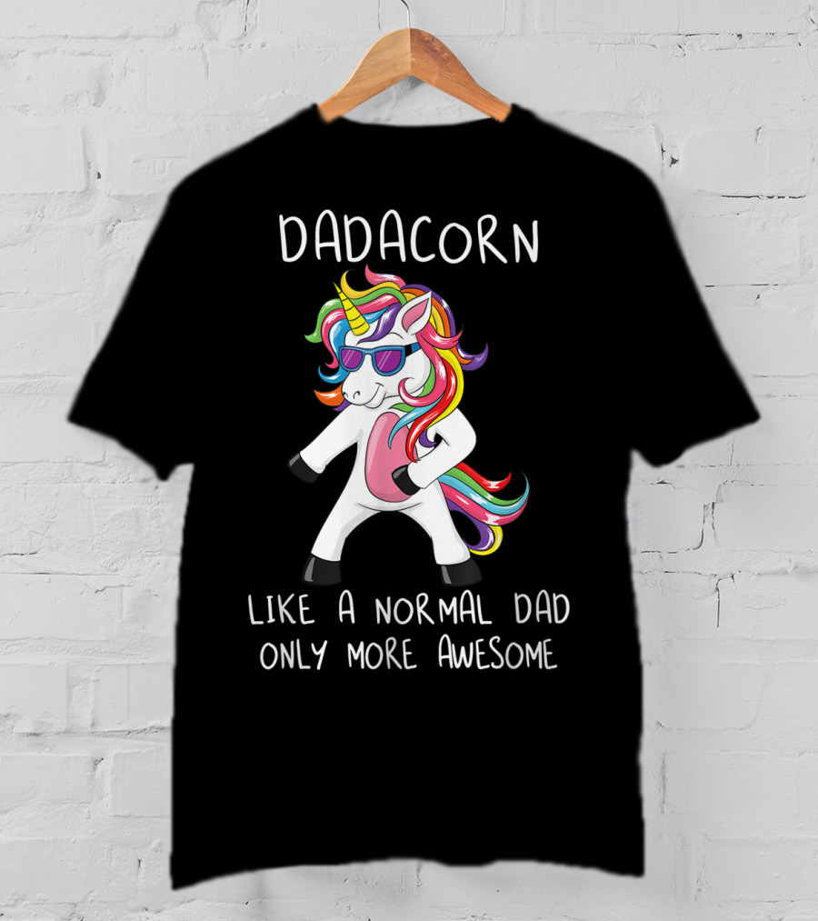 Dadacorn Like A Normal Dad Only More Awesome Flossing Unicorn T-Shirt