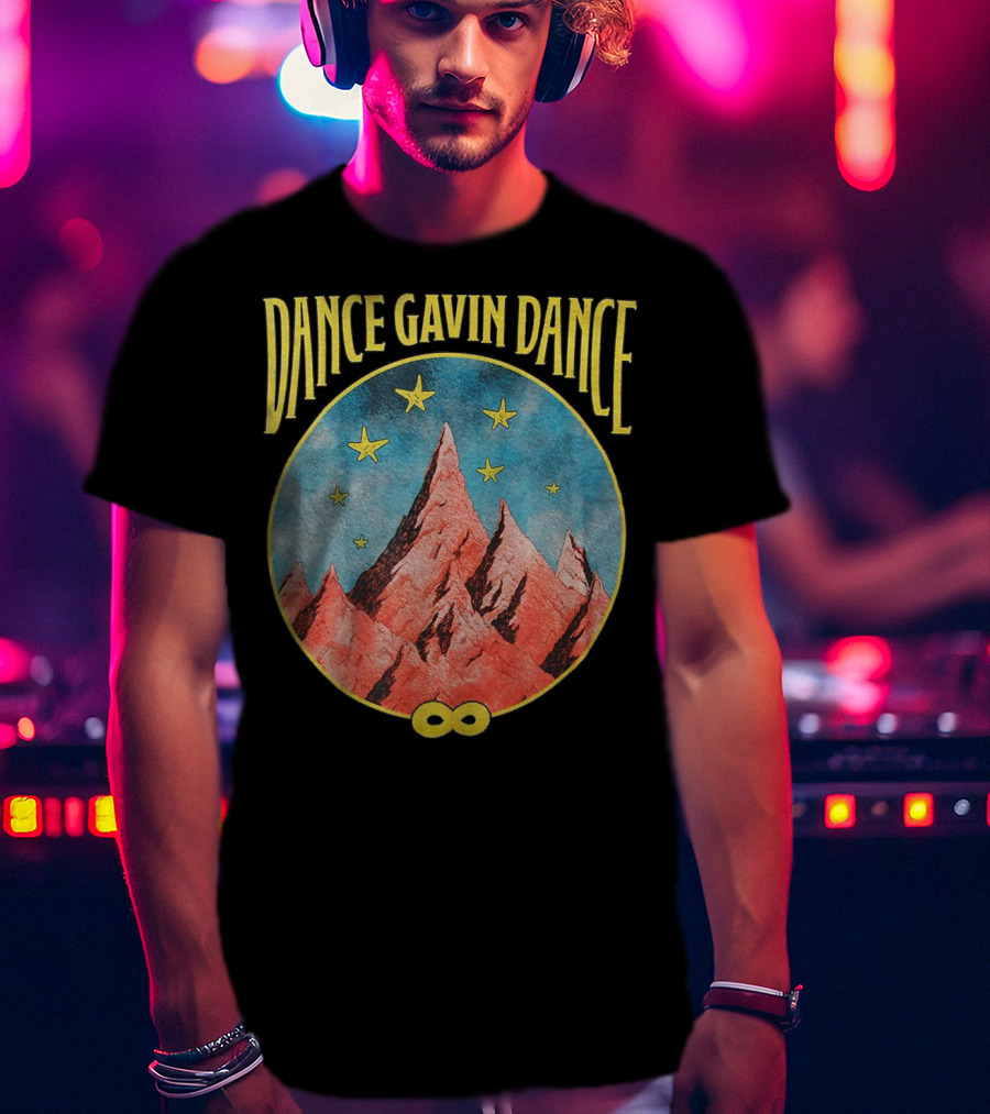 Dance Gavin Dance Infinity Red Mountain And Yellow Stars T-Shirt