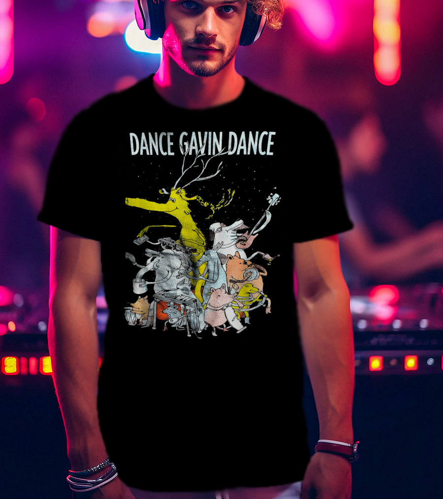 Dance Gavin Dance Animal Band Parade With Yellow Stag T-Shirt