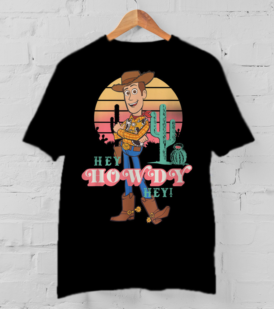 Disney Pixar Toy Story 4 Woody Hey Howdy Hey Sunset Desert Scene T-Shirt