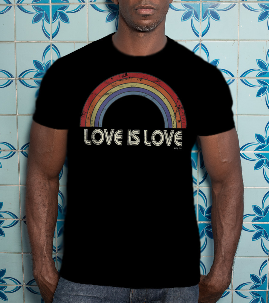Love Is Love Distressed Rainbow T-Shirt