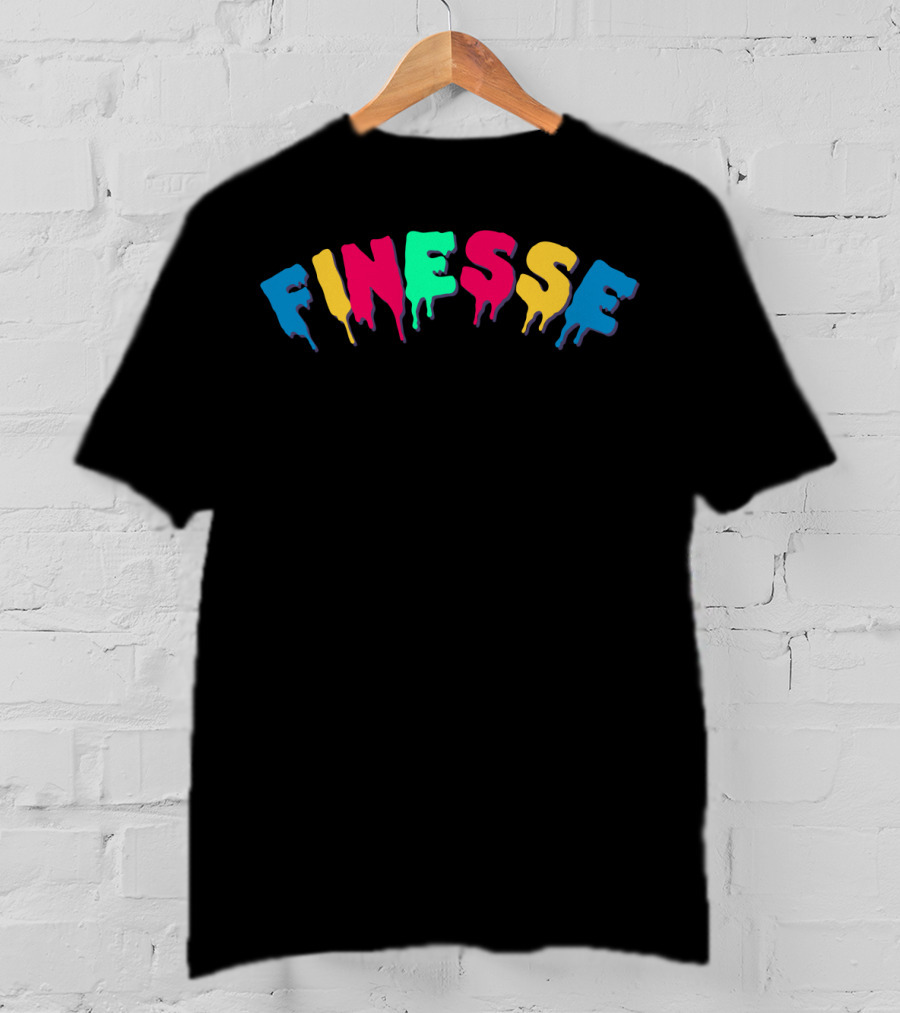 Finesse Colorful Dripping Text T-Shirt