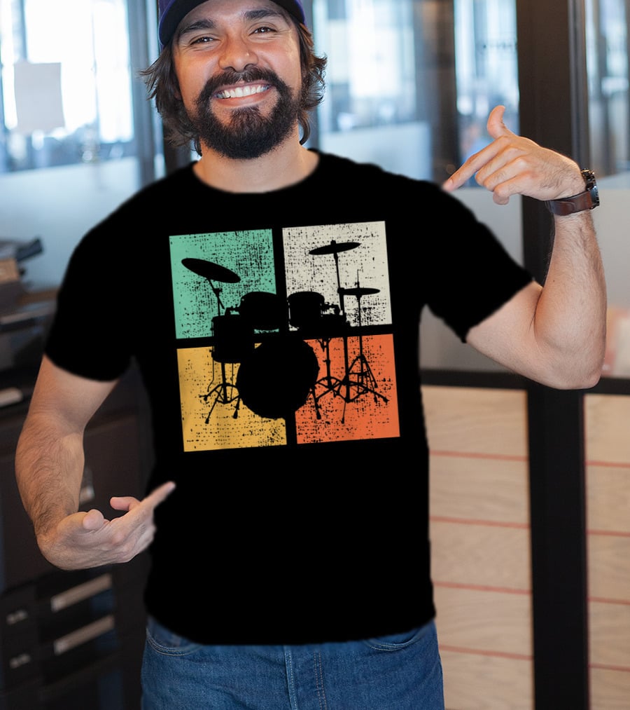 Drummer Drumline Drumset Retro Drum Kit T-Shirt