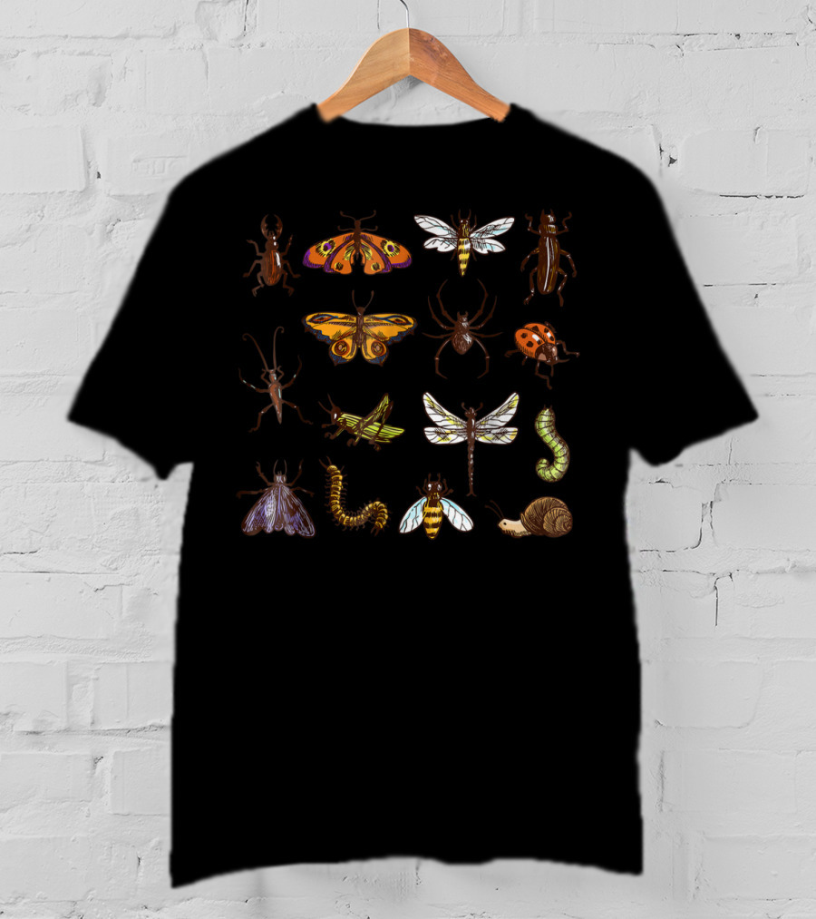 Entomology Collection Of Insects Including Moths, Bees, And Ladybugs T-Shirt