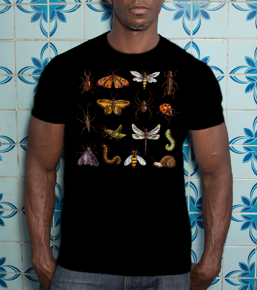 Entomology Collection Of Insects Including Moths, Bees, And Ladybugs T-Shirt