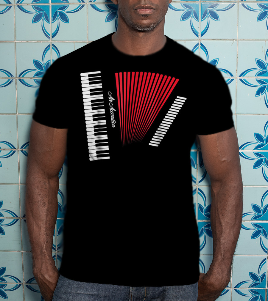 Air Accordion Funny Instrumental Player Music T-Shirt