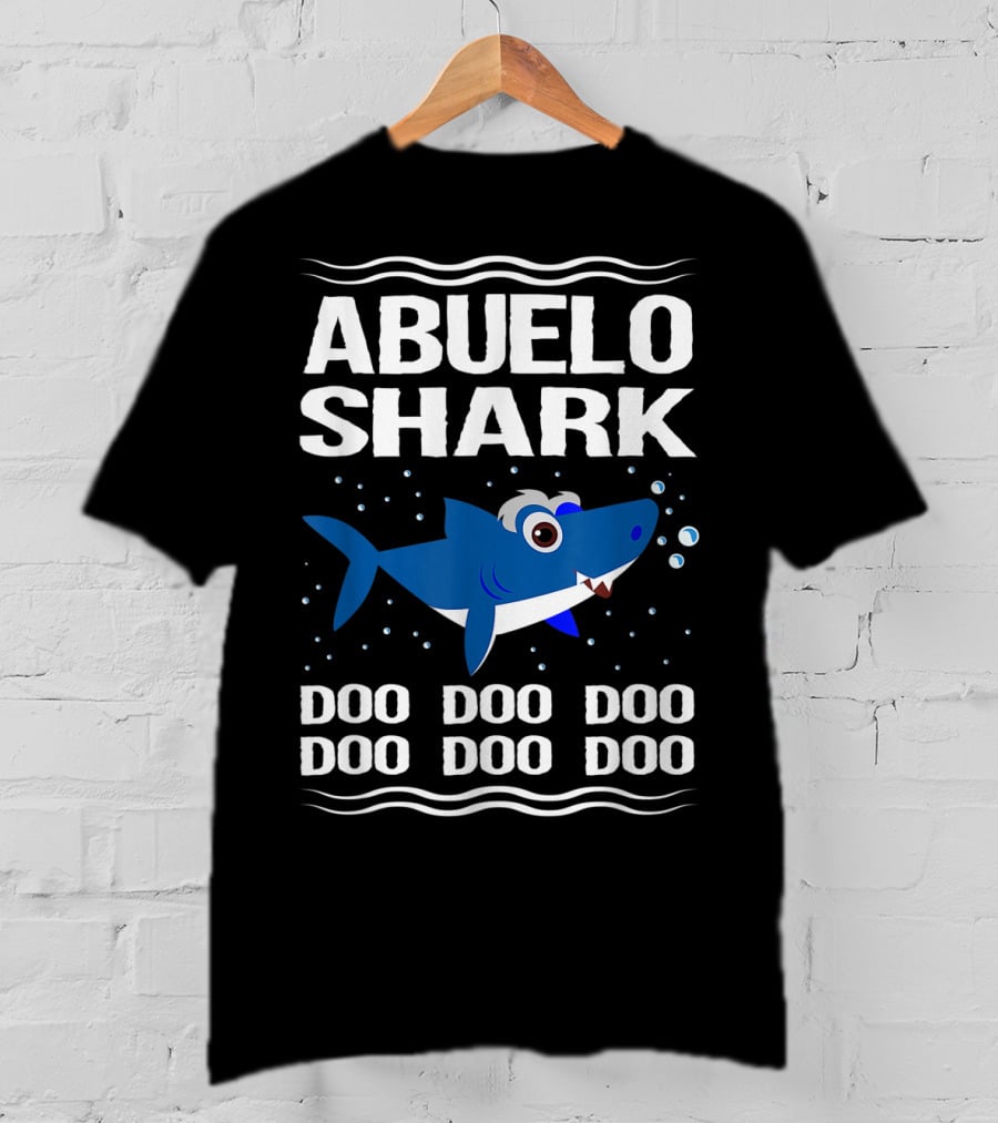 Abuelo Shark Doo Doo Doo Song Meme Grandpa Shark With Bubbles T-Shirt