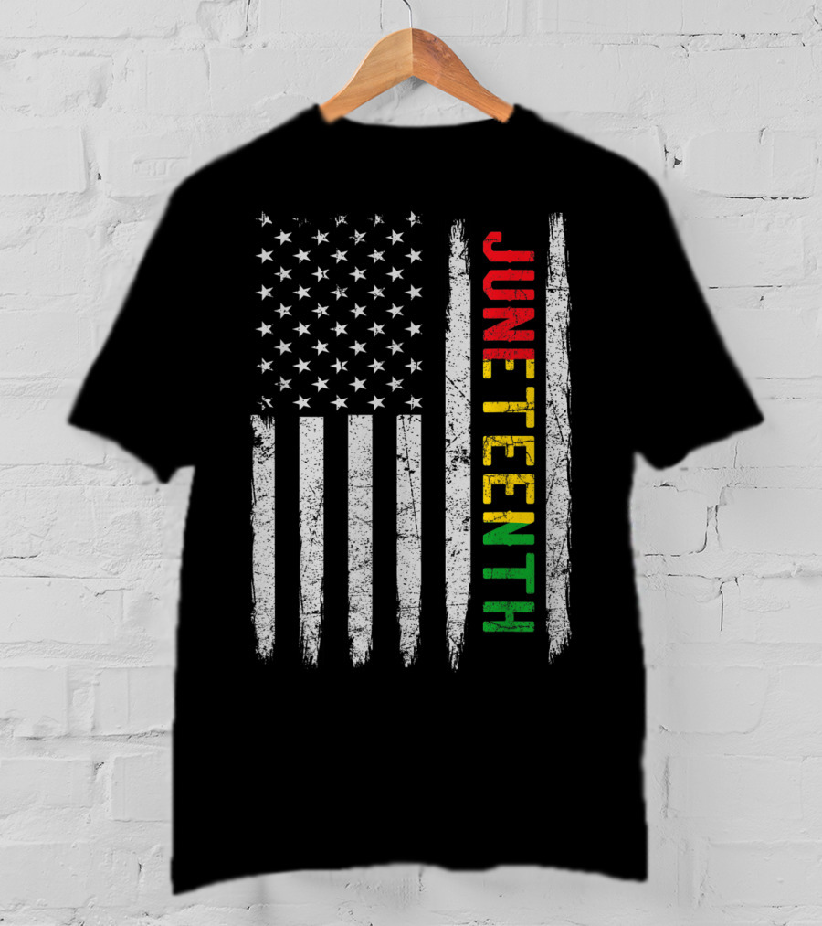 African American Flag Black History Juneteenth Stripes Patriotic Colors T-Shirt