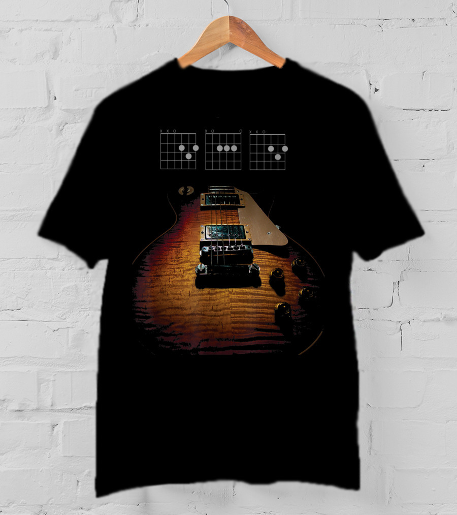 Dad Guitar Chord Diagram Les Paul Electric T-Shirt