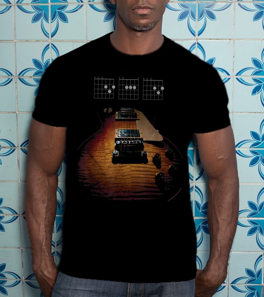 Dad Guitar Chord Diagram Les Paul Electric T-Shirt