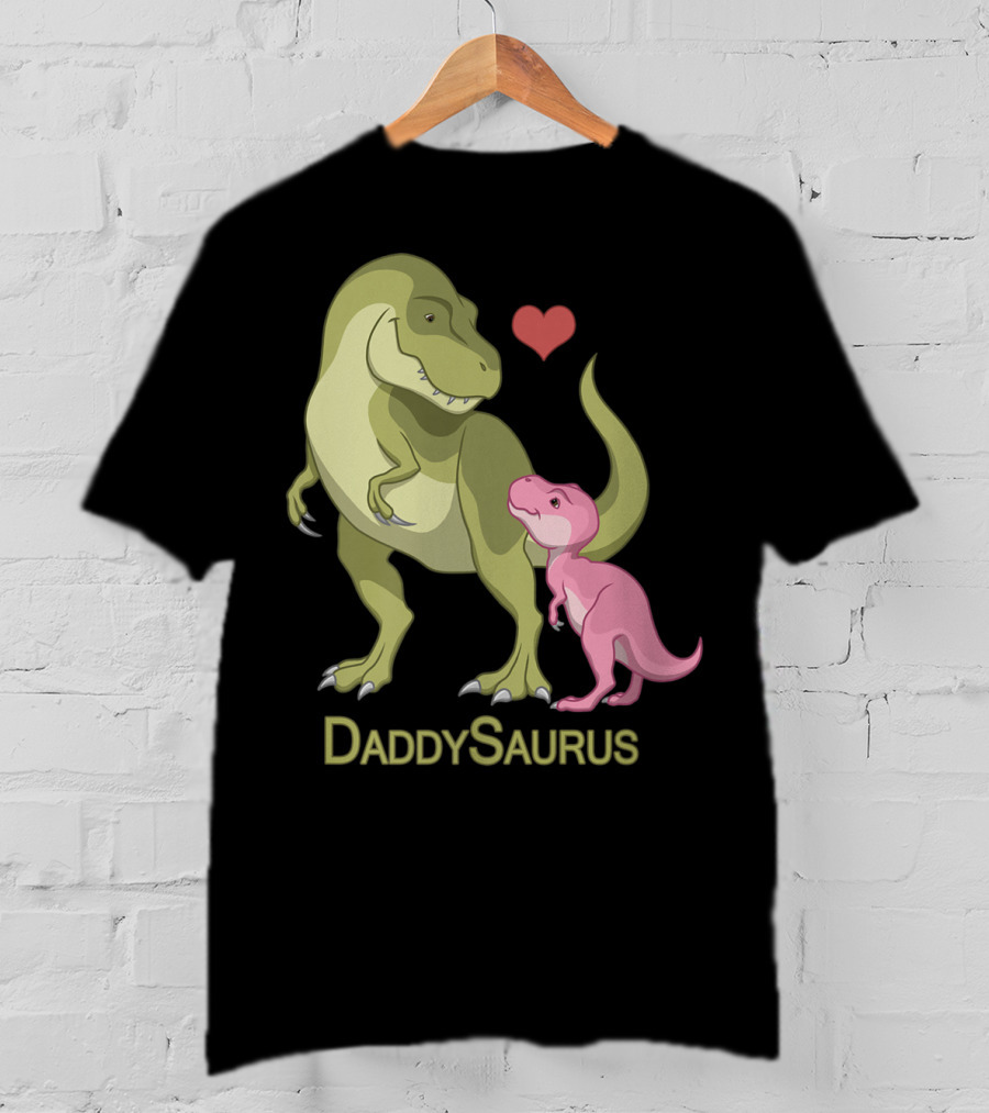 DaddySaurus Rex Father Baby Girl Dinosaurs Heart T-Shirt