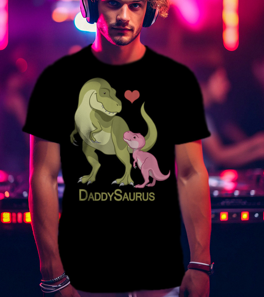 DaddySaurus Rex Father Baby Girl Dinosaurs Heart T-Shirt