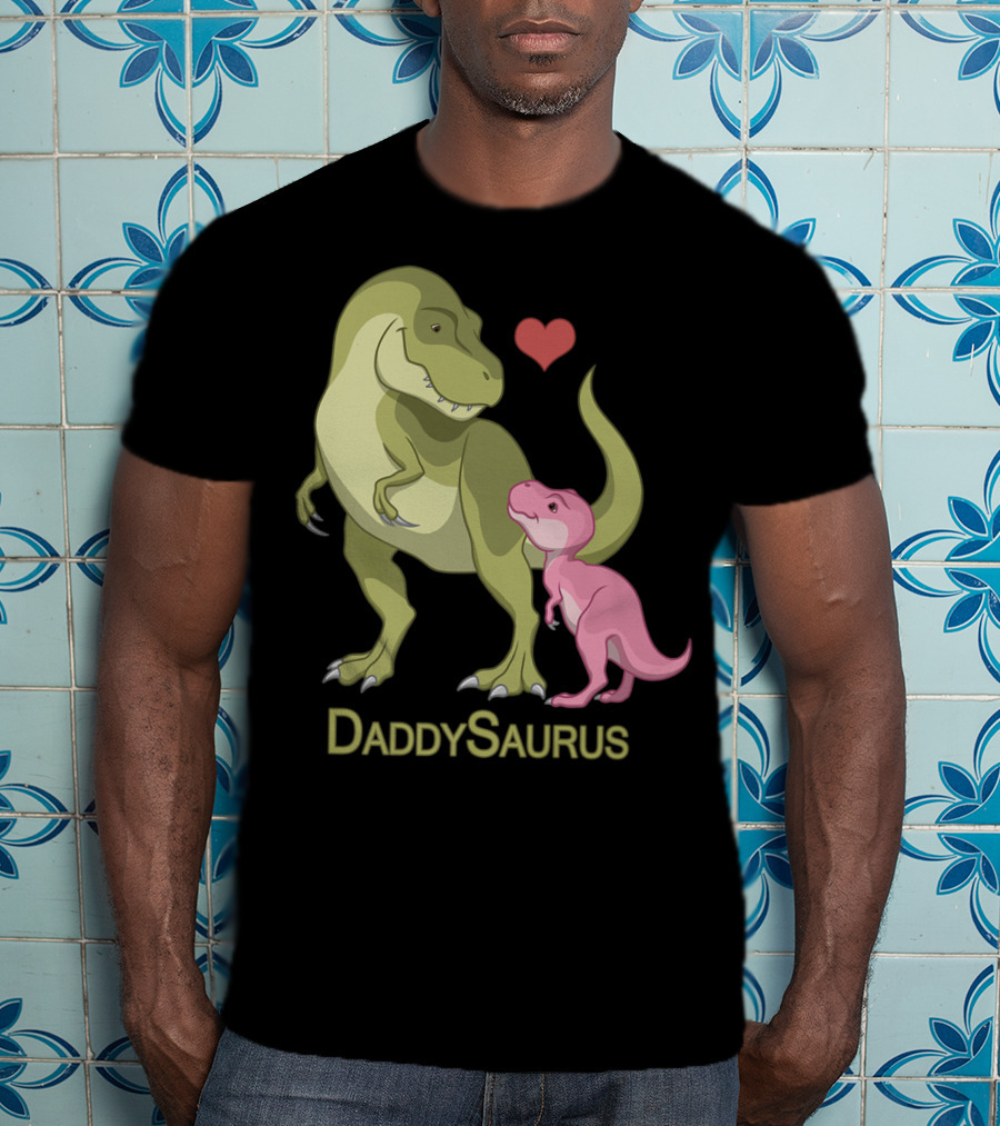 DaddySaurus Rex Father Baby Girl Dinosaurs Heart T-Shirt