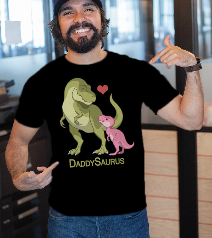 DaddySaurus Rex Father Baby Girl Dinosaurs Heart T-Shirt