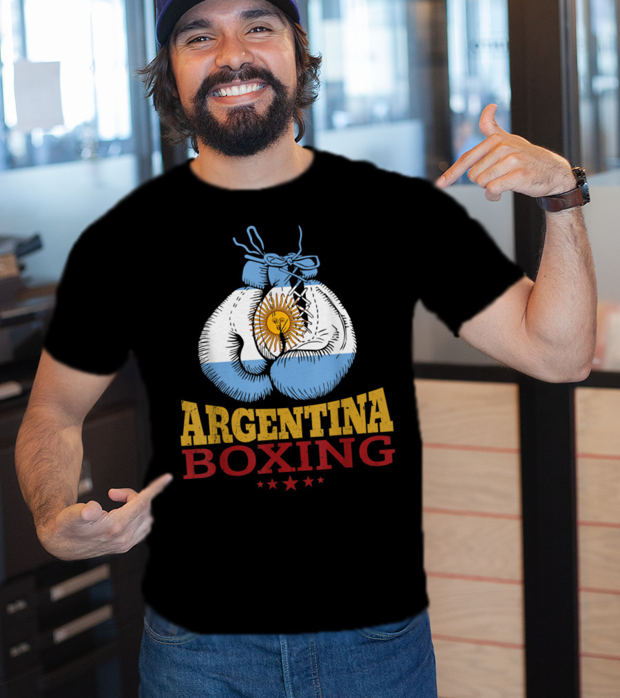 Argentina Boxing Gloves Flag Pride T-Shirt
