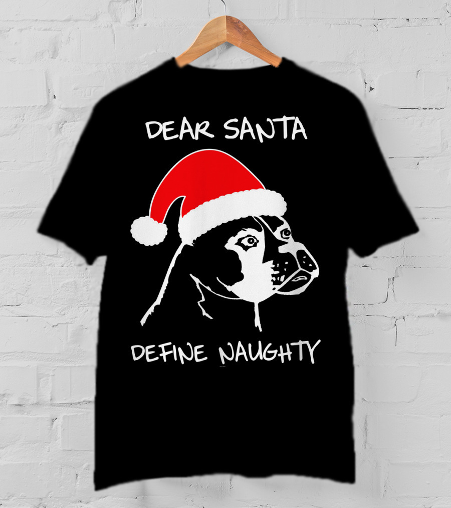 Dear Santa Define Naughty Boxer Funny Ugly Xmas Dog Lovers T-Shirt