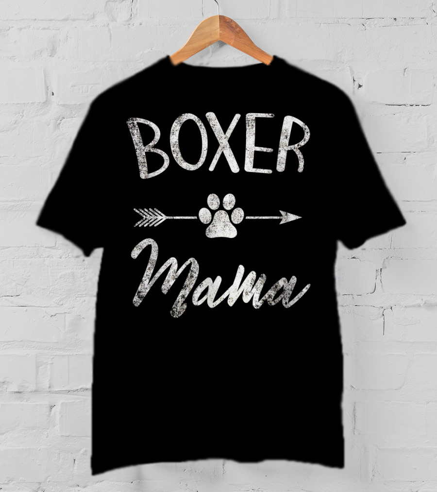 Boxer Mama Paw Print Arrow Dog Lover Owner T-Shirt