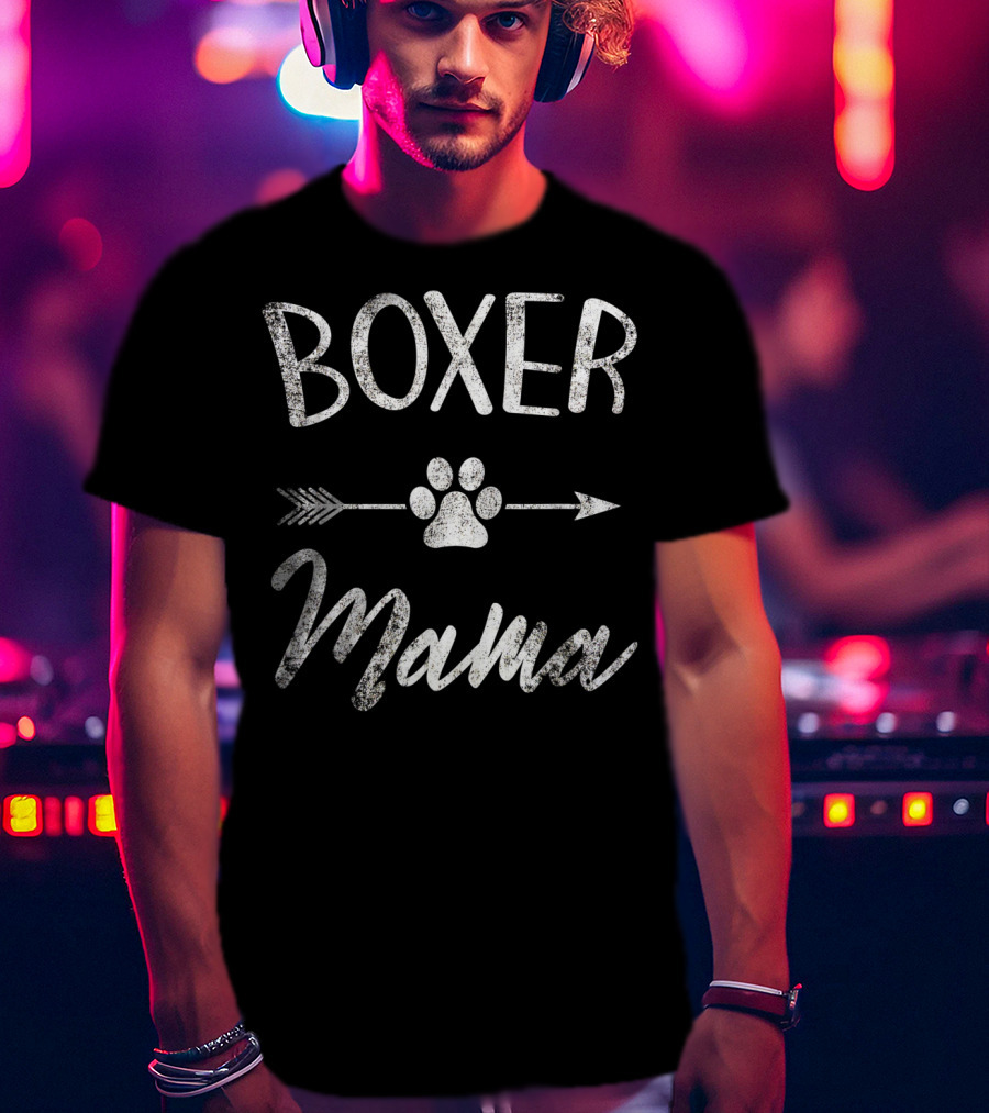 Boxer Mama Paw Print Arrow Dog Lover Owner T-Shirt