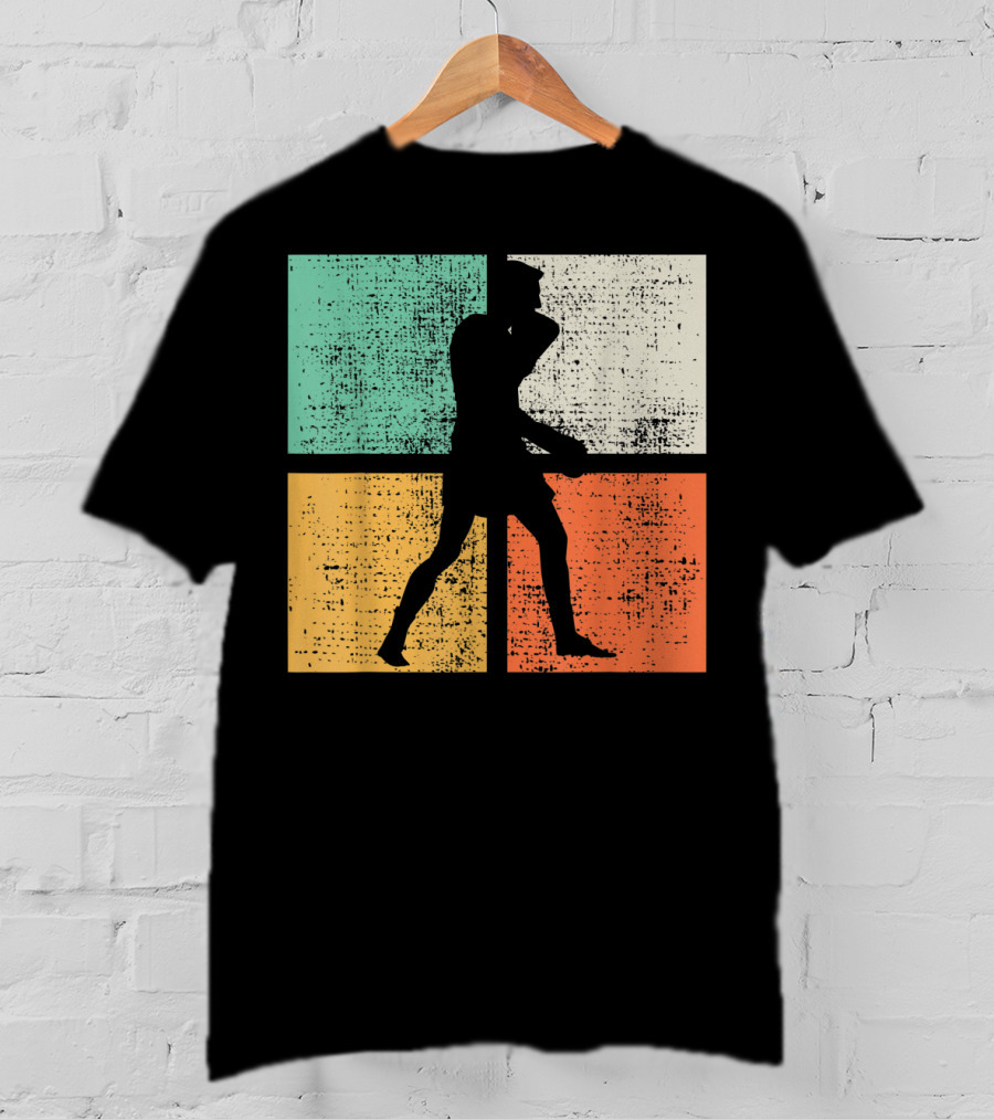 Boxing Boxer Vintage Box Club Silhouette Retro Blocks T-Shirt
