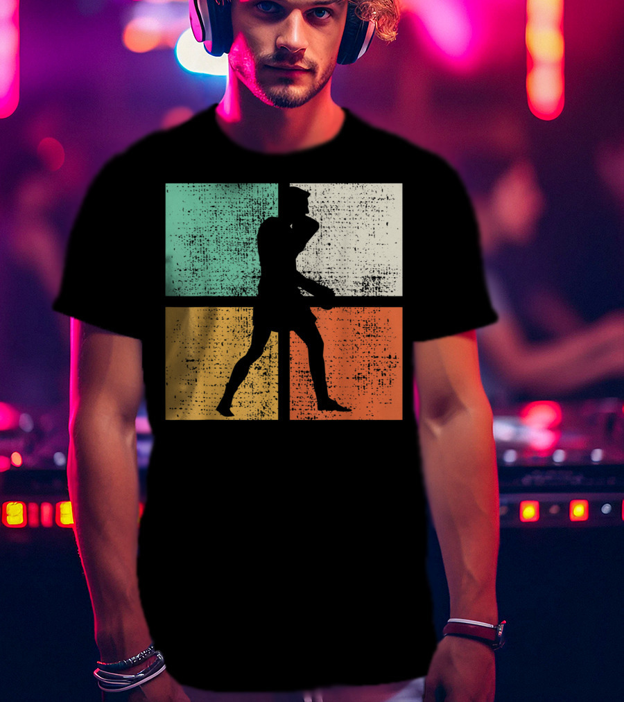 Boxing Boxer Vintage Box Club Silhouette Retro Blocks T-Shirt
