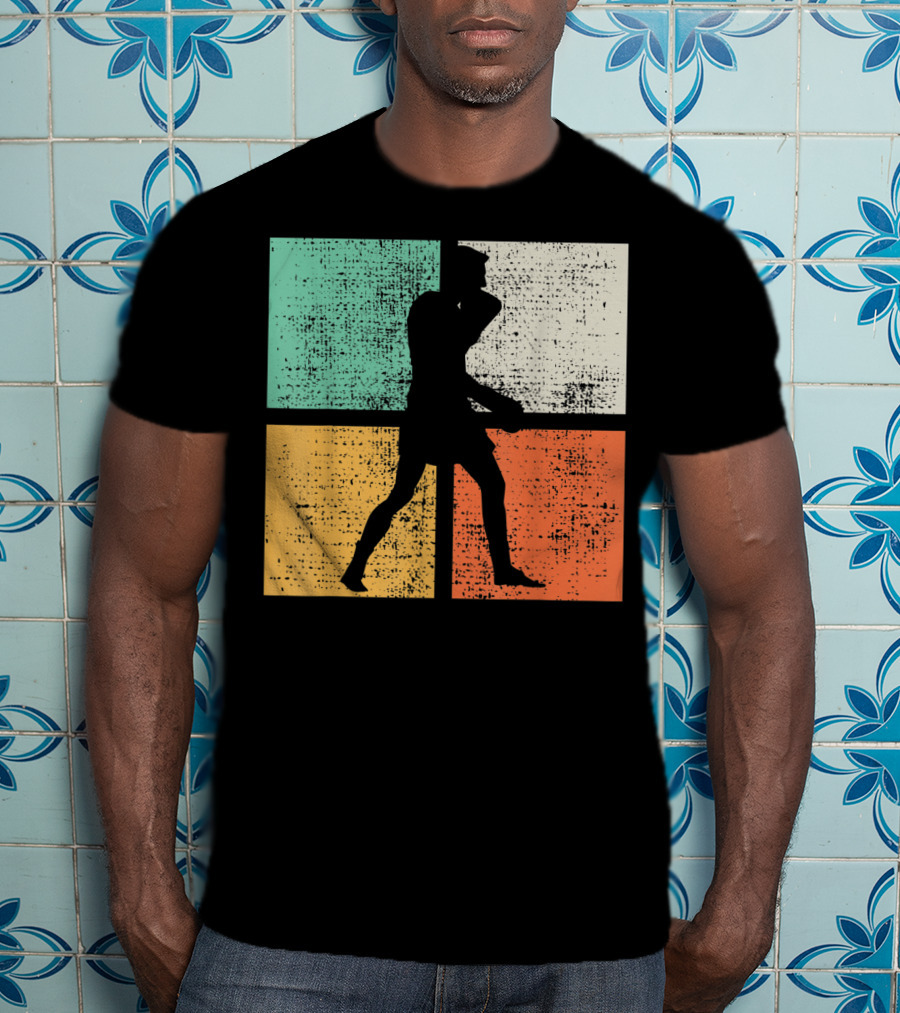 Boxing Boxer Vintage Box Club Silhouette Retro Blocks T-Shirt