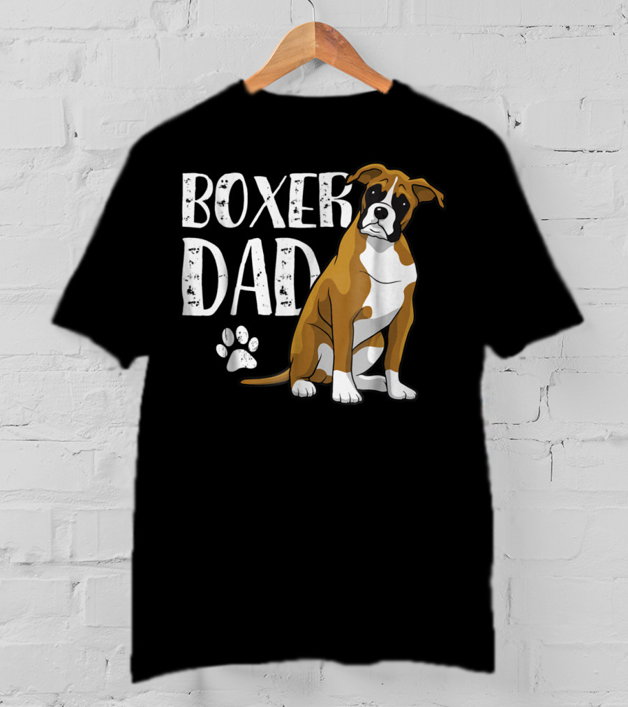Boxer Dad Dog Paw T-Shirt