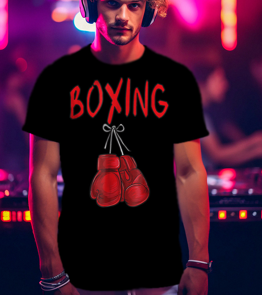 Boxing Red Gloves Training Gym Costume Boxer Iconic Red Gloves T-Shirt