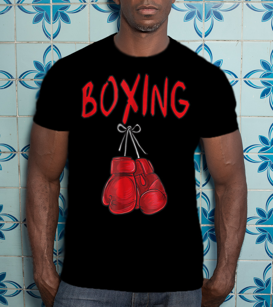 Boxing Red Gloves Training Gym Costume Boxer Iconic Red Gloves T-Shirt