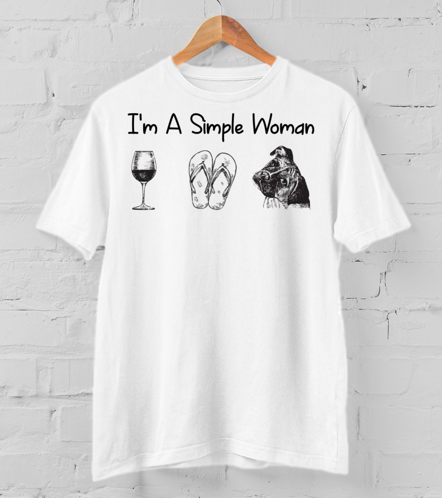 I'm A Simple Woman Wine Flip Flops Boxer T-Shirt