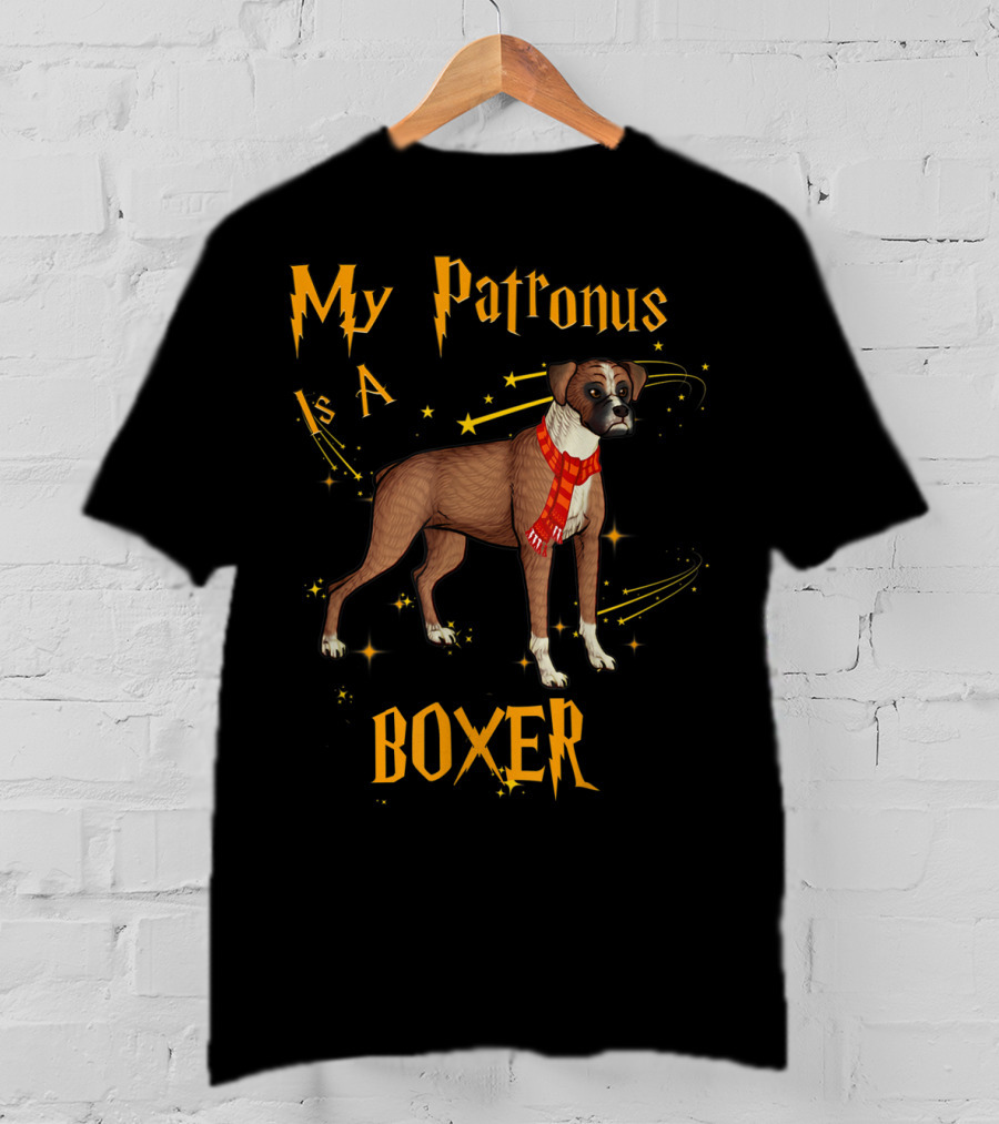 My Patronus Is A Boxer Dog Magic Energy Stars Scarf T-Shirt