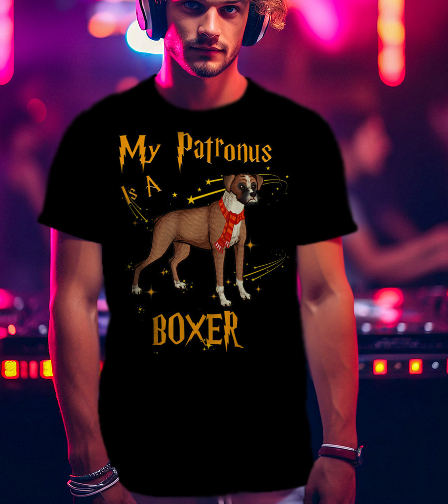 My Patronus Is A Boxer Dog Magic Energy Stars Scarf T-Shirt