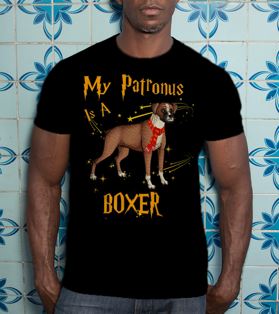 My Patronus Is A Boxer Dog Magic Energy Stars Scarf T-Shirt