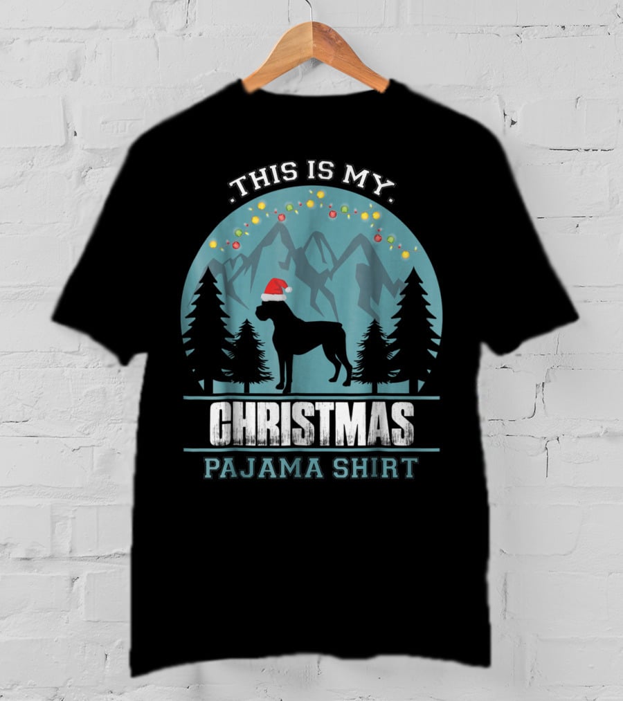 This Is My Christmas Pajama Shirt Boxer Dog T-Shirt