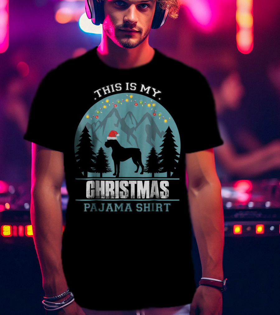 This Is My Christmas Pajama Shirt Boxer Dog T-Shirt