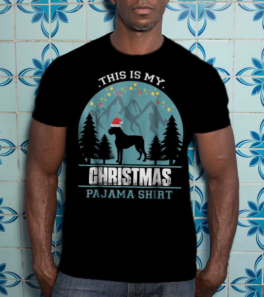 This Is My Christmas Pajama Shirt Boxer Dog T-Shirt