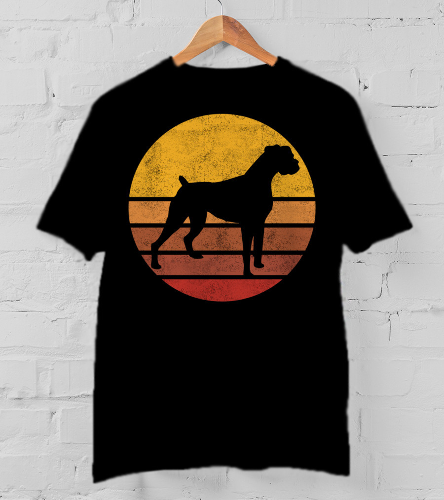 Vintage Sunset Boxer Dog T-Shirt