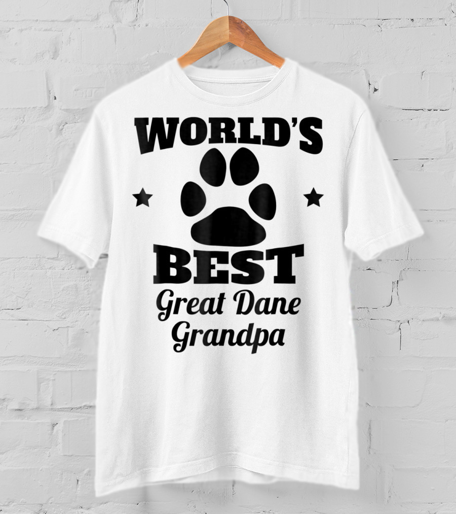 World's Best Great Dane Grandpa Paws And Stars T-Shirt