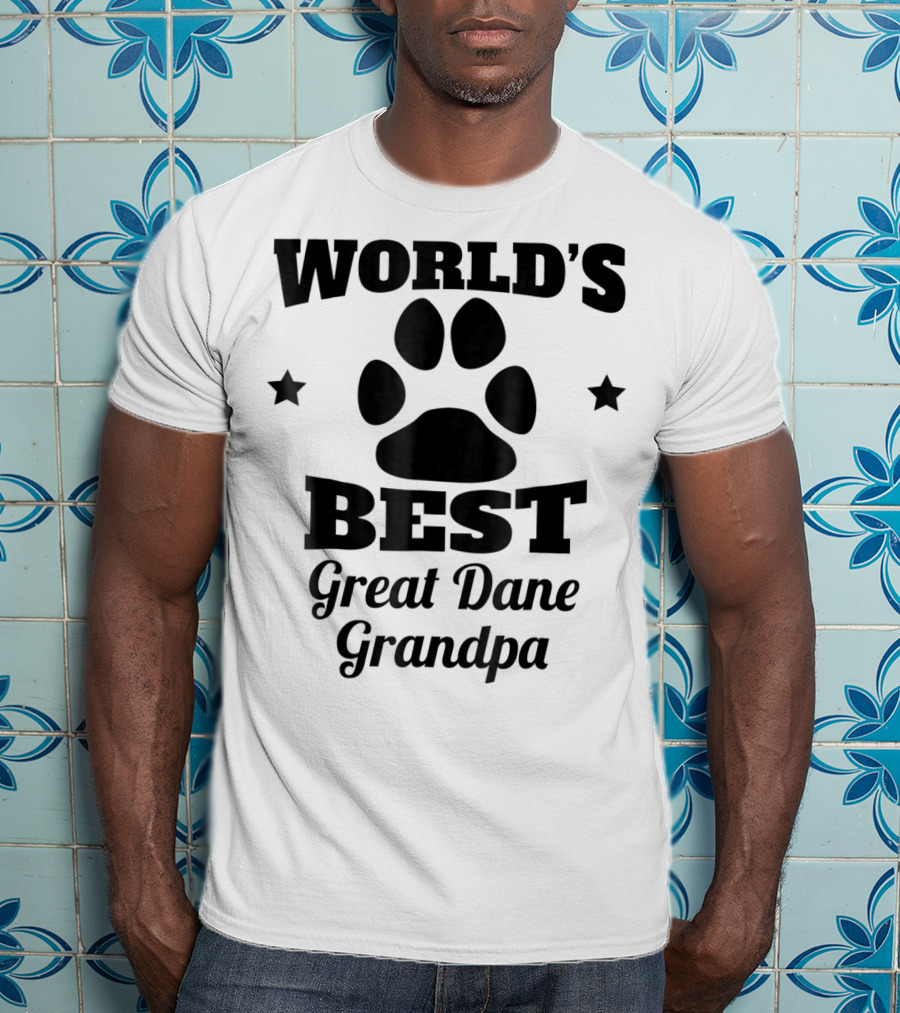 World's Best Great Dane Grandpa Paws And Stars T-Shirt