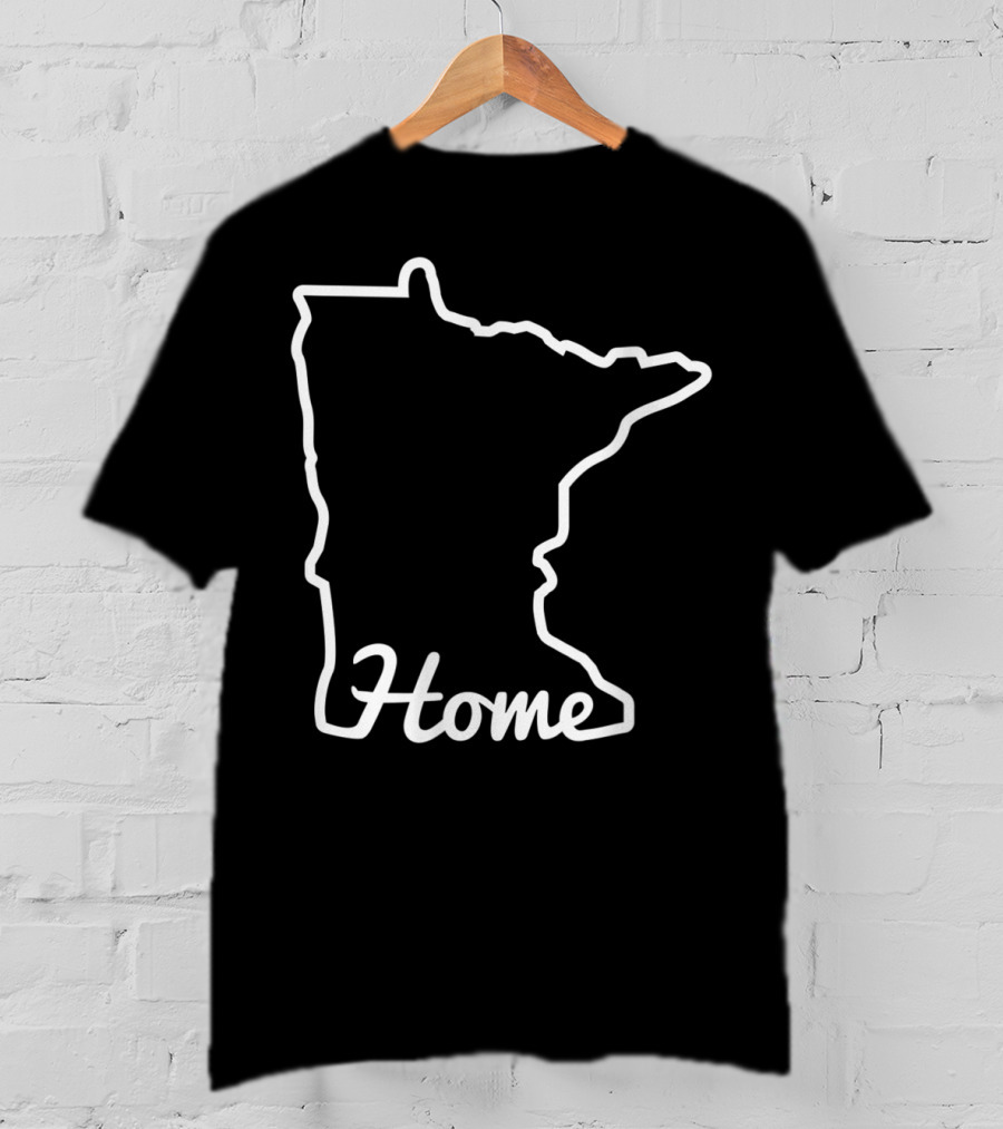 Minnesota Home Map State Outline Native Minnesotan T-Shirt