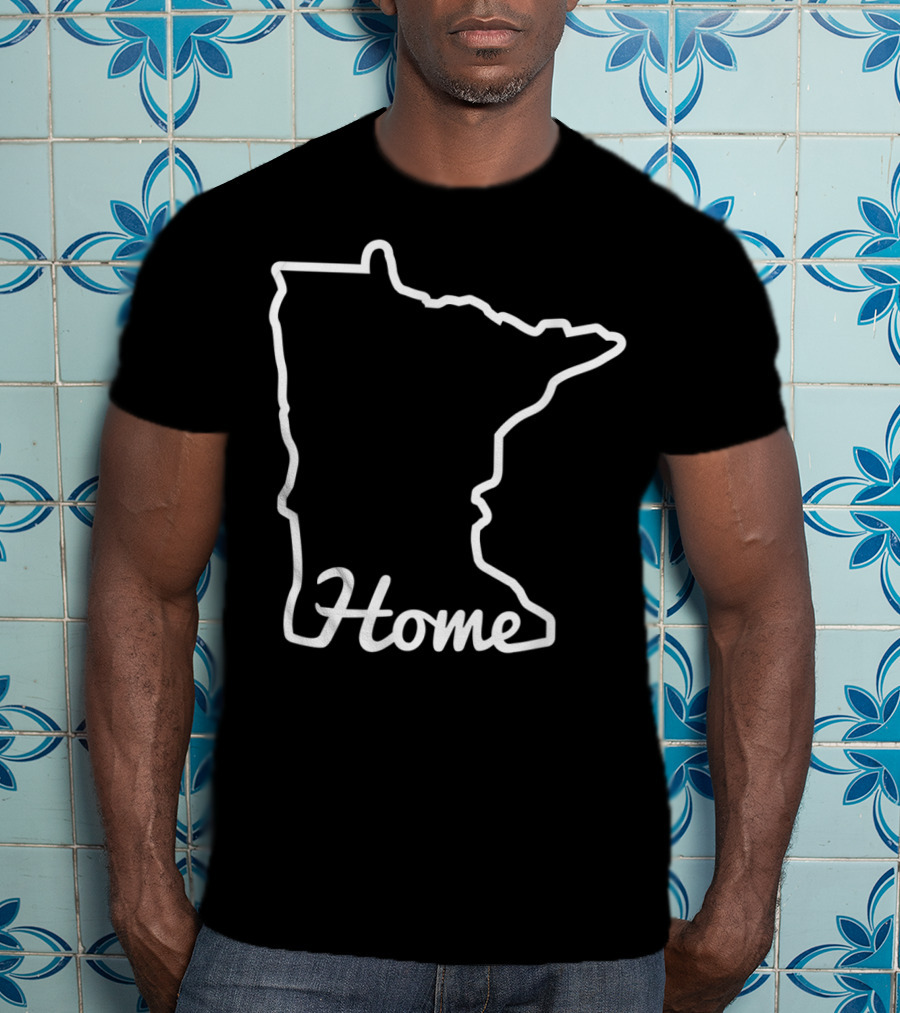 Minnesota Home Map State Outline Native Minnesotan T-Shirt