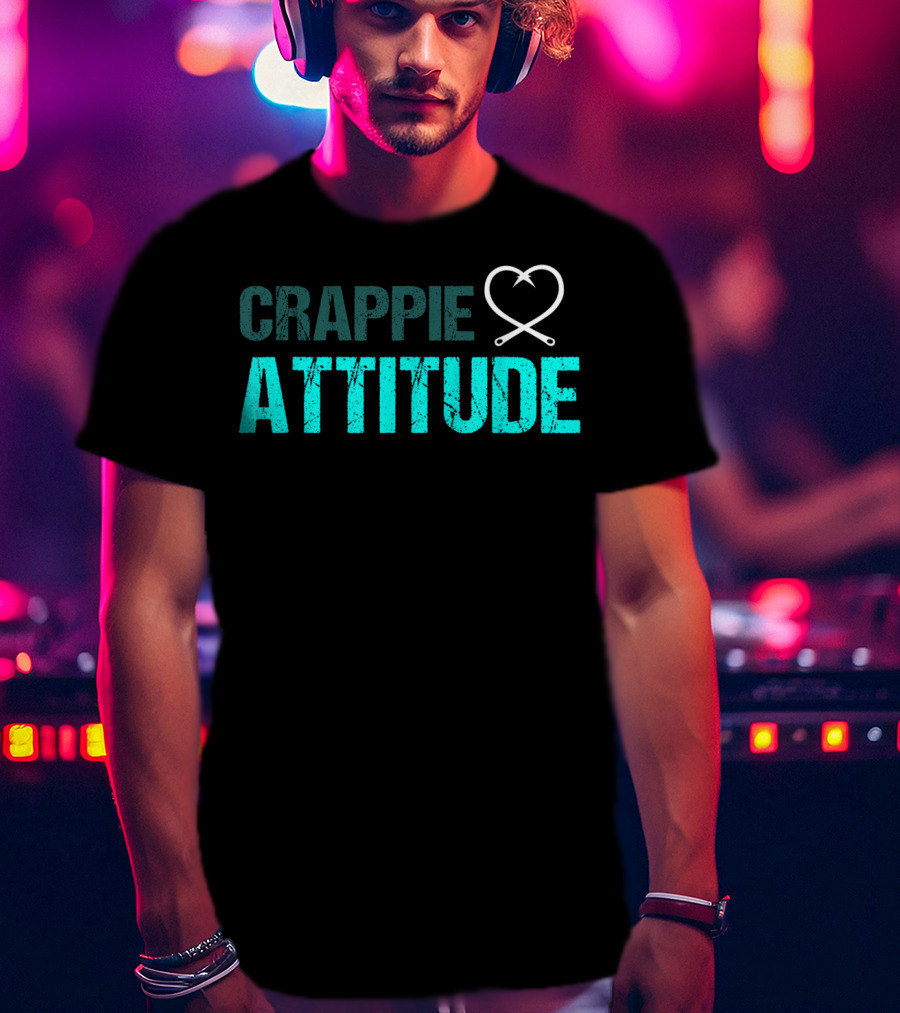 Crappie Attitude Fun Angler Fishing Saying T-Shirt