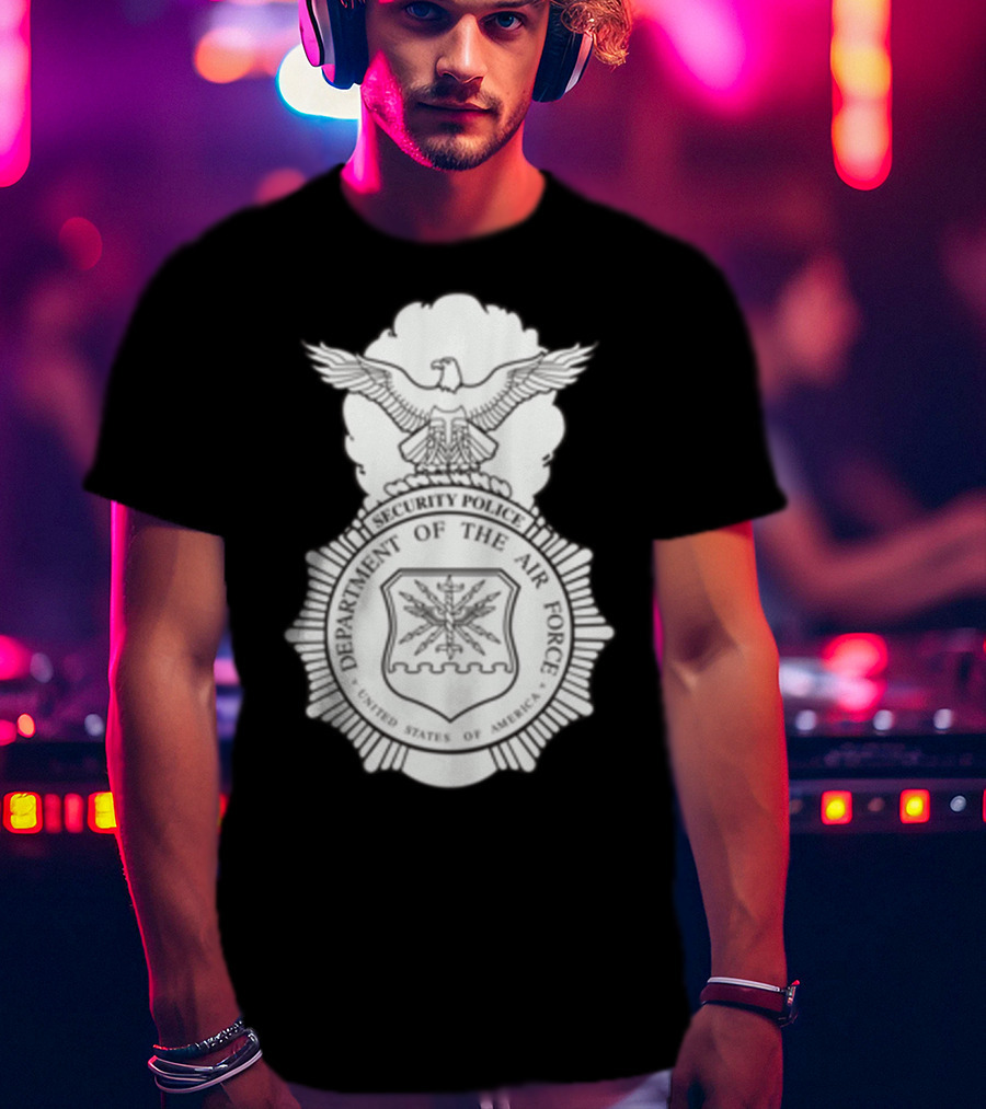 Security Police Department Of The Air Force United States Of America Badge T-Shirt