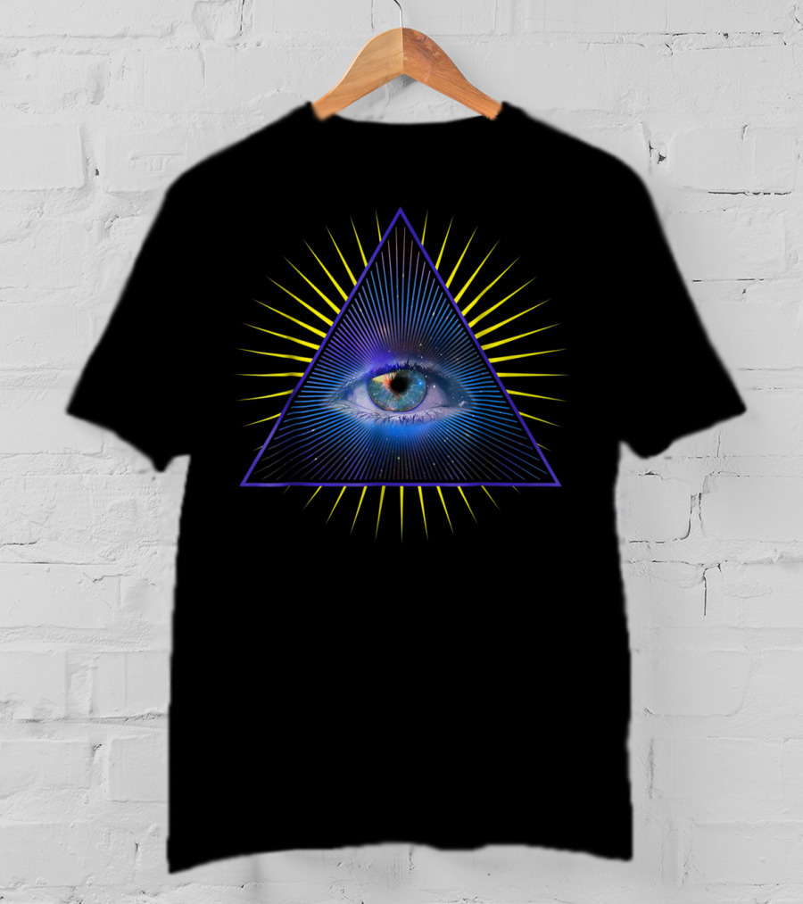 All Seeing Eye Psychic Meditation Illuminati Triangle Sunburst T-Shirt