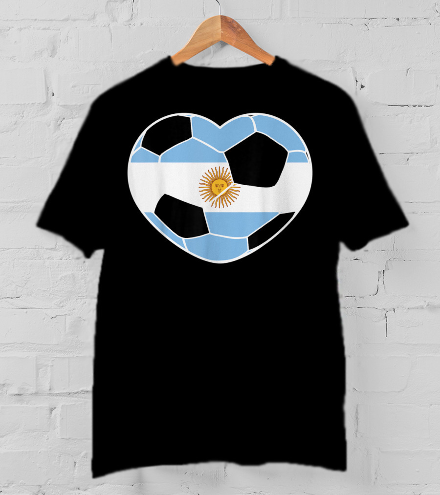 Argentina Soccer Ball Heart Flag Emblem Argentina T-Shirt