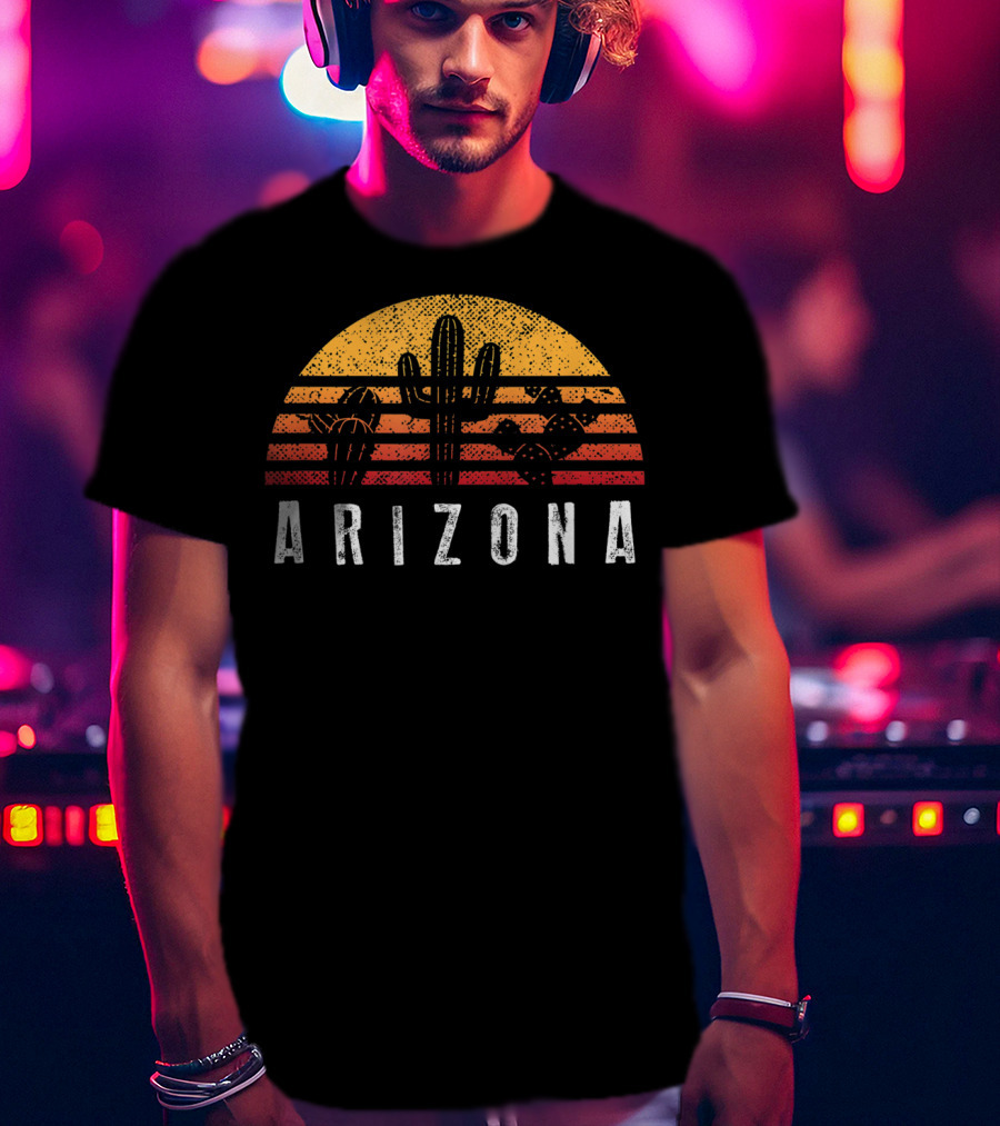 Arizona Sunset Cactus Desert Scene T-Shirt