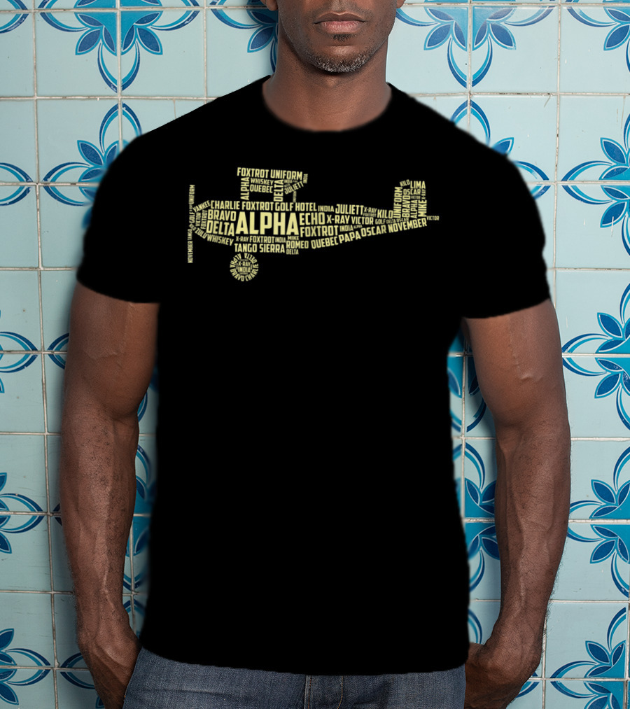 Aviation Phonetics Alpha Bravo Delta Foxtrot Golf Echo India Pilot Plane Word T-Shirt